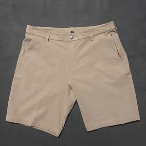 Lululemon Men's Commission 9" Golf Warpstreme Slim‎ Shorts Size 32 Beige Casual